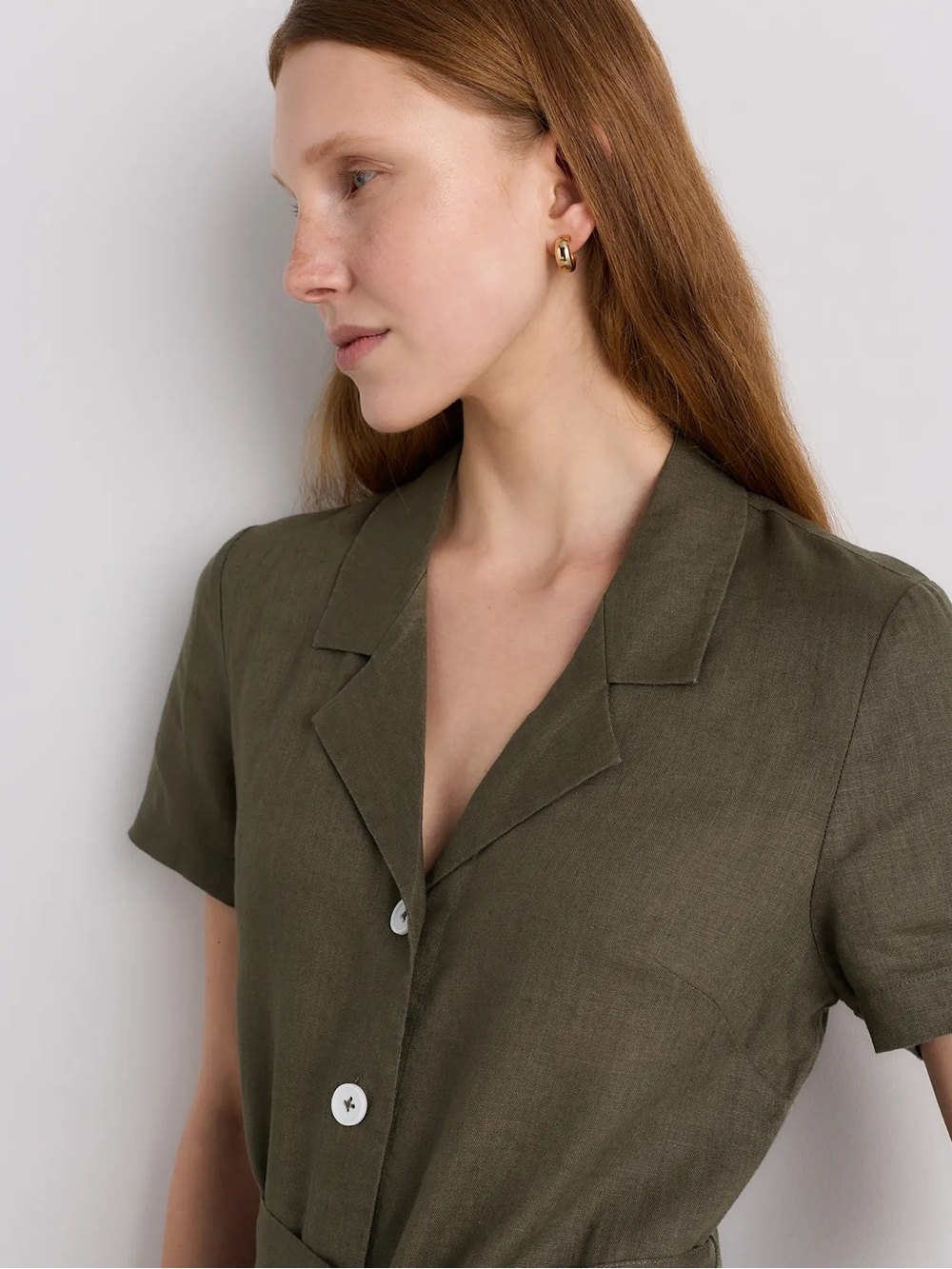 Quince 100% European Linen Button Front Dress ✨ size L - Picture 8 of 8